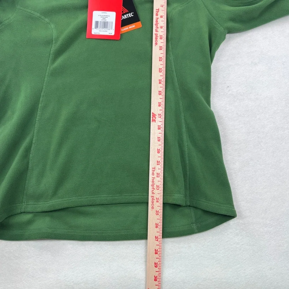 The North Face TKA 100 Microvelour Fleece Quarter Zip Green AJHP-VB1 Large NEW